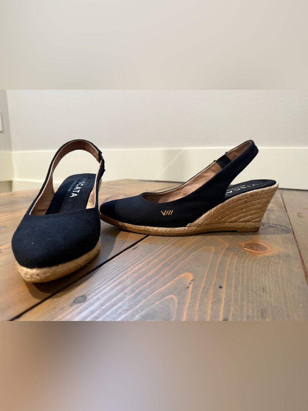 Viscata Barcelona Black Espadrille Wedge